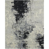 Solaris Obsidian Mist Hand-Knotted Wool Area Rug