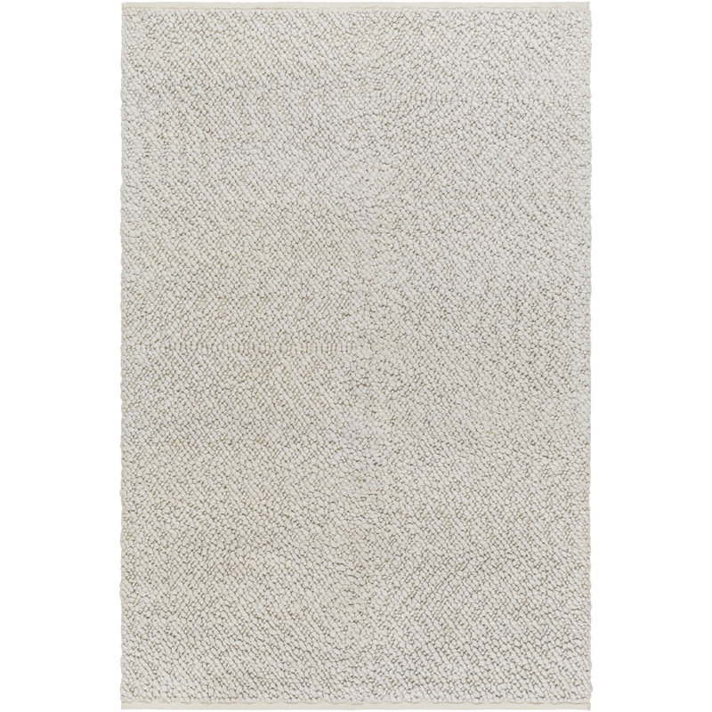 Vesta Handmade Hand Woven Light Gray Rug, Rectangle 2' x 3'