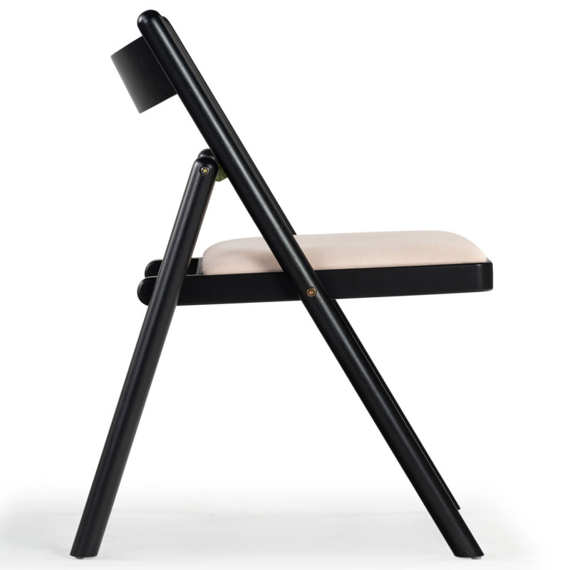 JACIE LINEN SEAT FOLDING CHAIR, Black