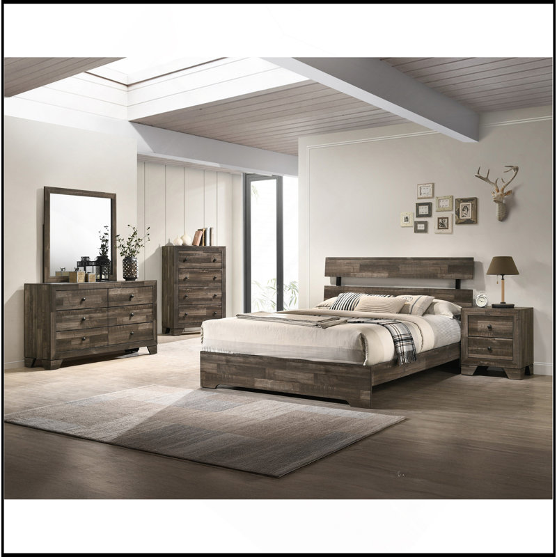 Mobilier de chambre à coucher 1Pc Rustic, Gris / brun rustique