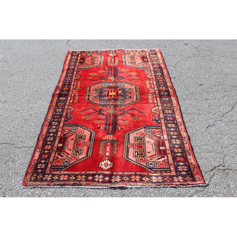 Tapis rouge bohème Kazak 3X7