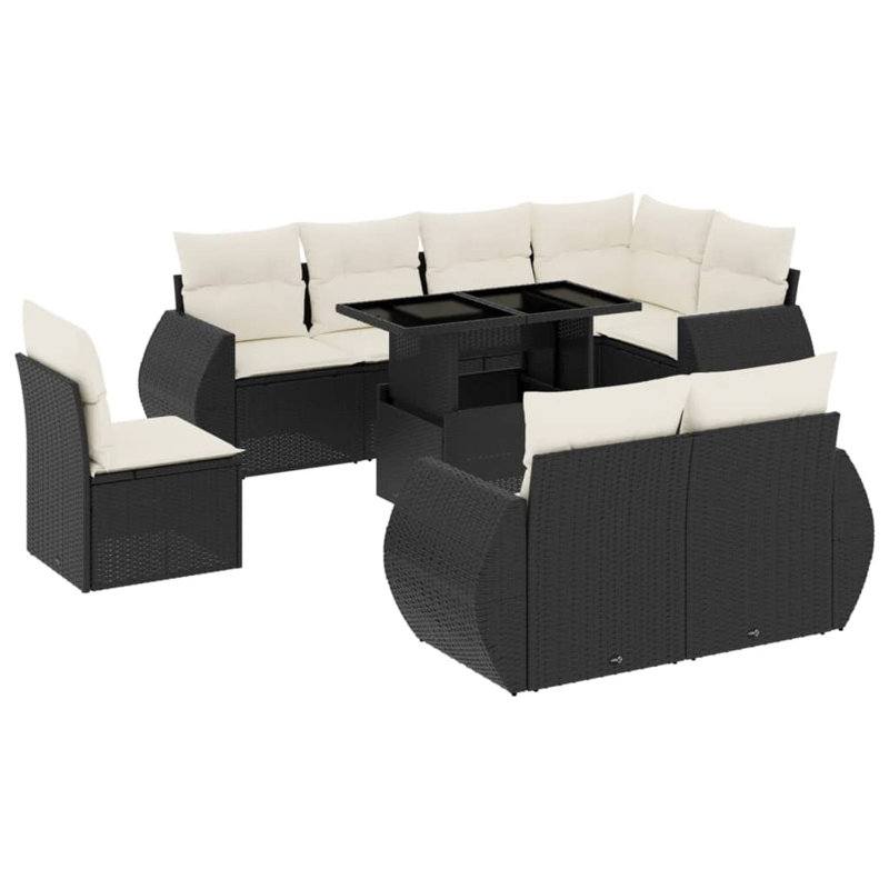 Vidaxl Garden Sofa Set Black