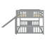 Full Over Full Bunk Bed With Ladder With Slide, Grey