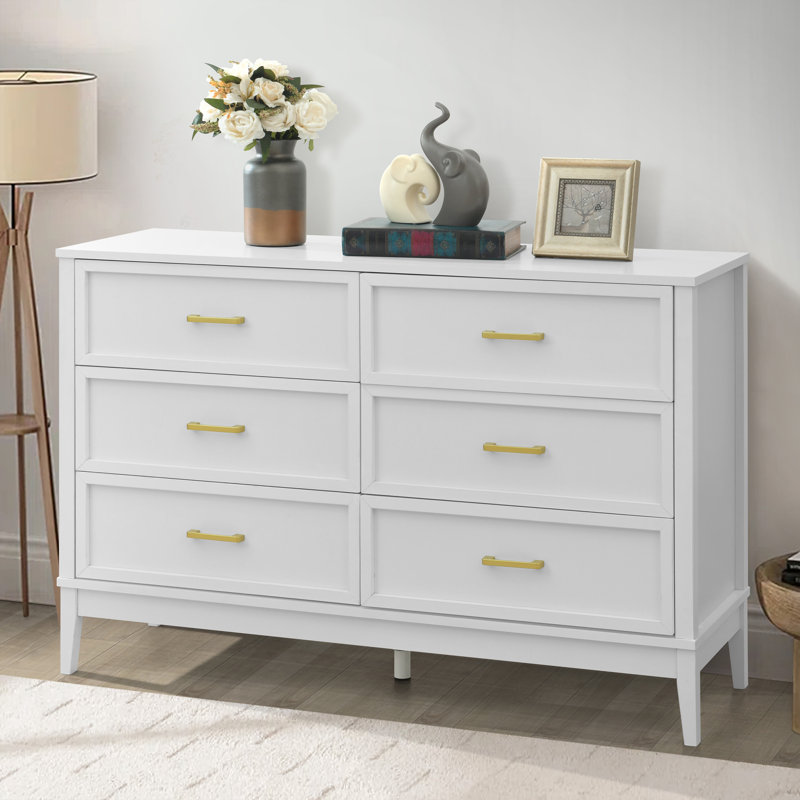 120.1cm W 6 - Drawer Chest of Drawers, Black
