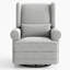 Fauteuil oscillant inclinable pivotant extra large 34,25 po blanc cassé avec repose-pieds