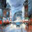 Abstract city - 32"x32" art on canvas