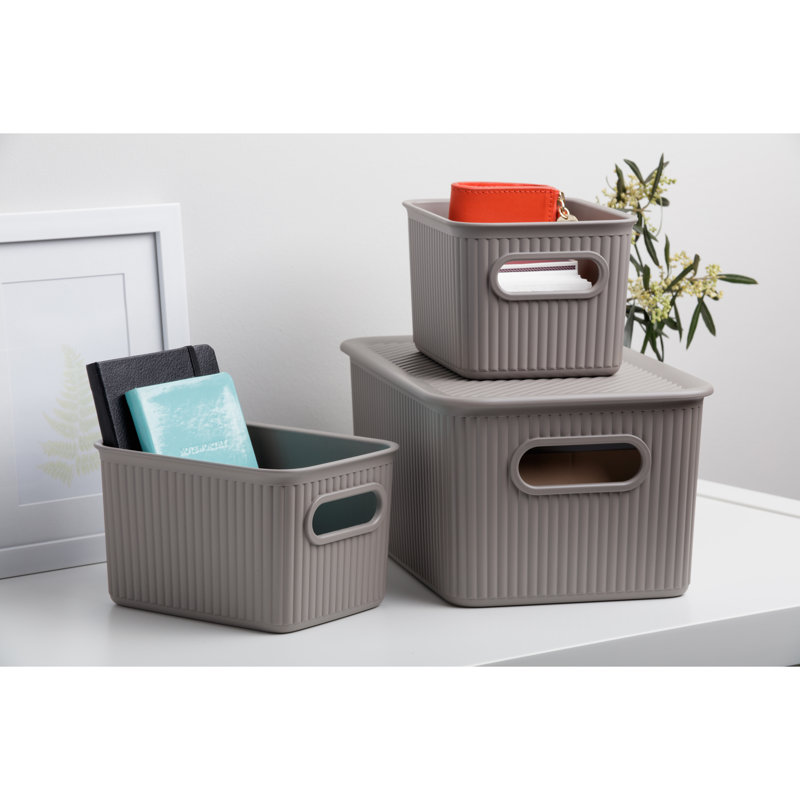 Cube en plastique, Taupe, H 9 po x l 15 po x P 11,5 po