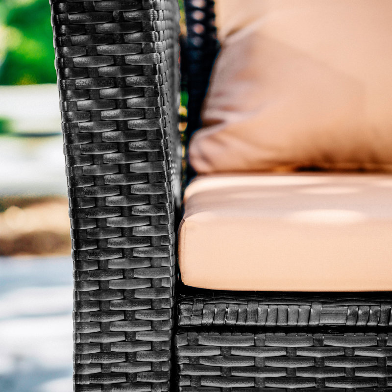 Ensemble de conversation d'extérieur de qualité supérieure pour 4 personnes avec coussins Aymelia, Beige/gris
