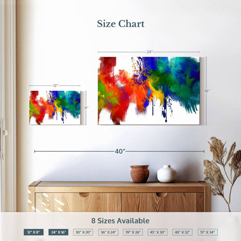 Avery Abstract Paint Splash, 16" H x 24" W