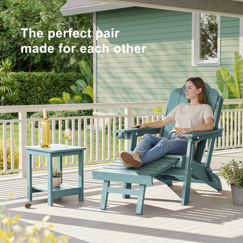 Outdoor Side Table HIPS Table for Patio, Garden, Lawn, Lake Blue