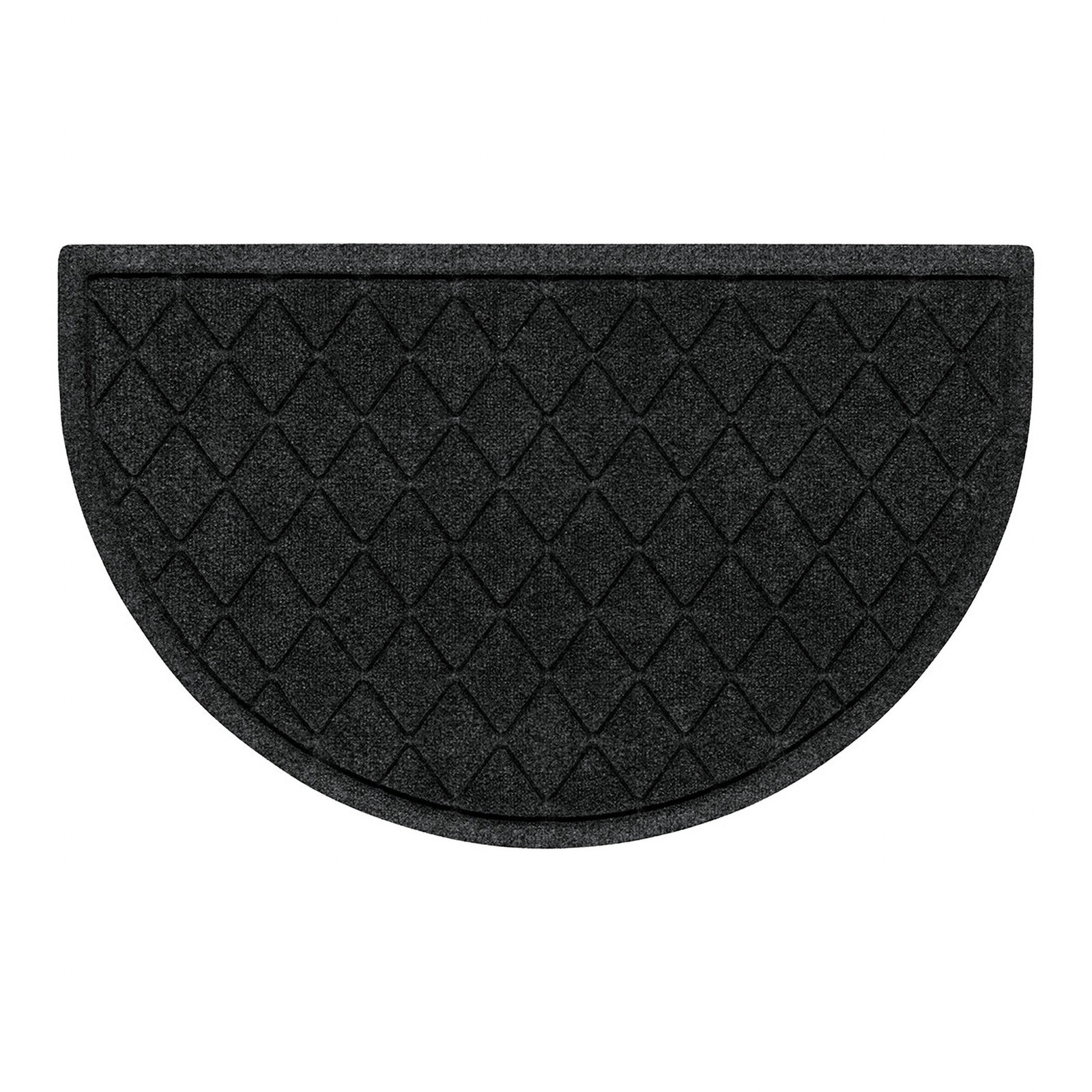 WaterHog Non-Slip Indoor/Outdoor Doormat, Charcoal, Semi-Circle 24" x 39"