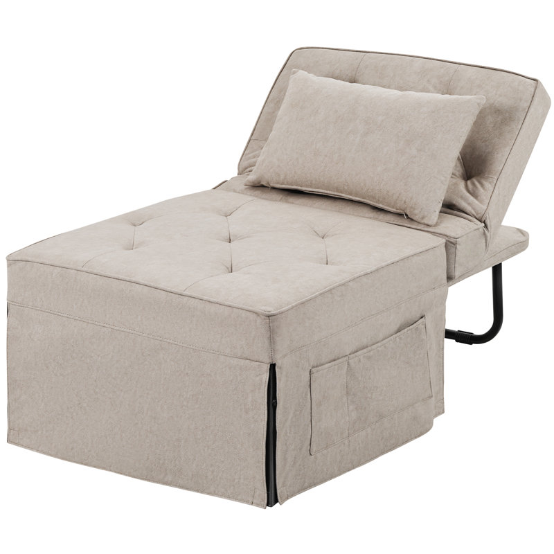 Multi-function Folding Ottoman Sofa Bed With Adjustable Backrest, Pillow