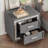 Mid Century Velvet Nightstand with 2 Drawers, Metal Legs, Gray – Easy Assembly-964326867