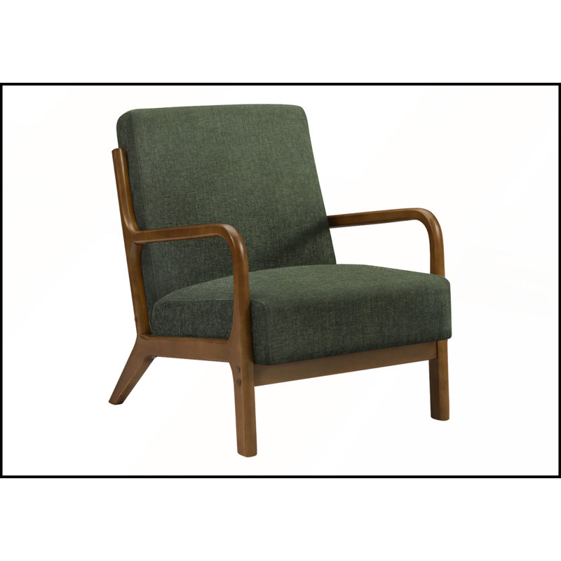 Chaise d'appoint rembourrée en mousse Mid-Century moderne pour le salon et la chambre à coucher, Green