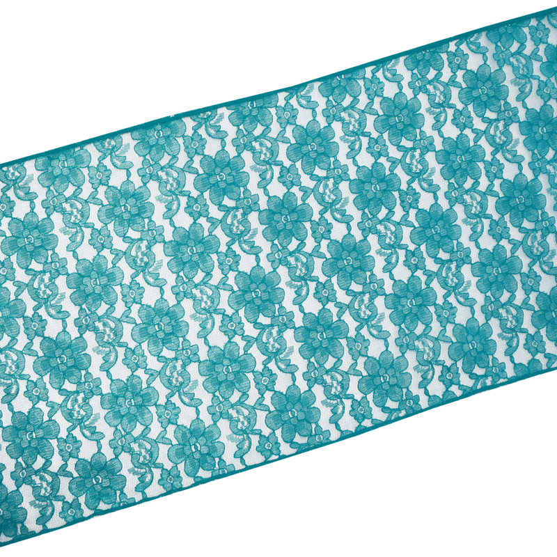 Bagdonas Floral Lace Table Runner, 12" W x 108" L, Teal