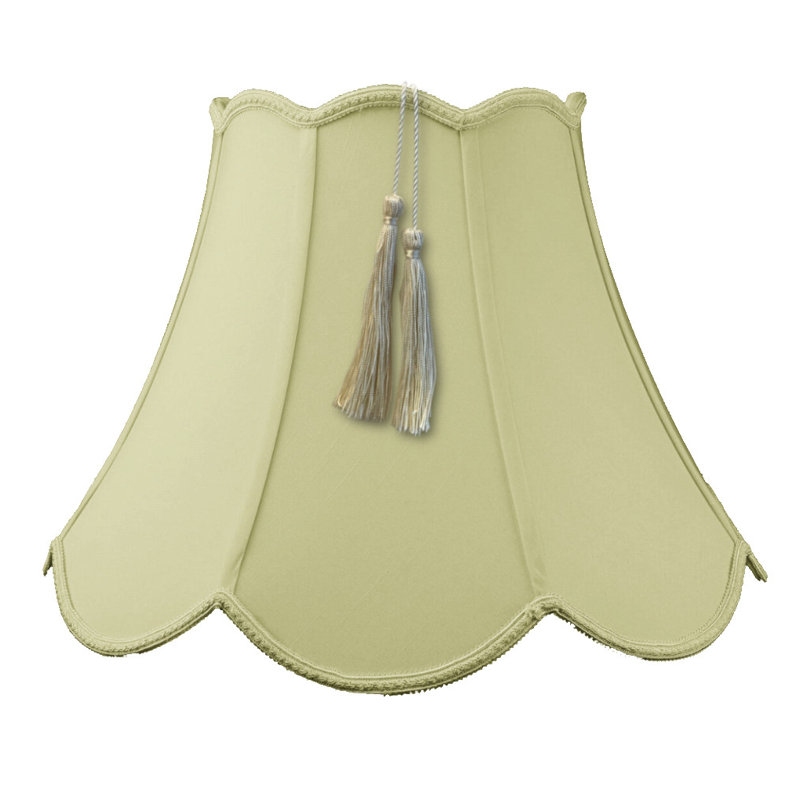 Abat-jour cloche de 13 po x 18 po en soie/chantoung (araignée) en coquille d’œuf