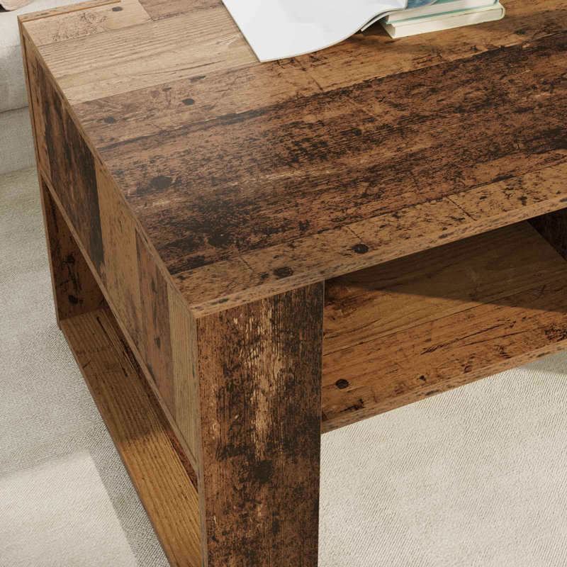 Coffee Table with Storage, Old Wood, 45cm. H x 92cm. L x 53cm. W
