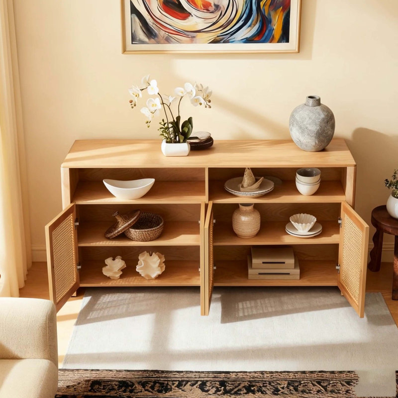 Buffet 63 po Mid-Century Modern, Naturel