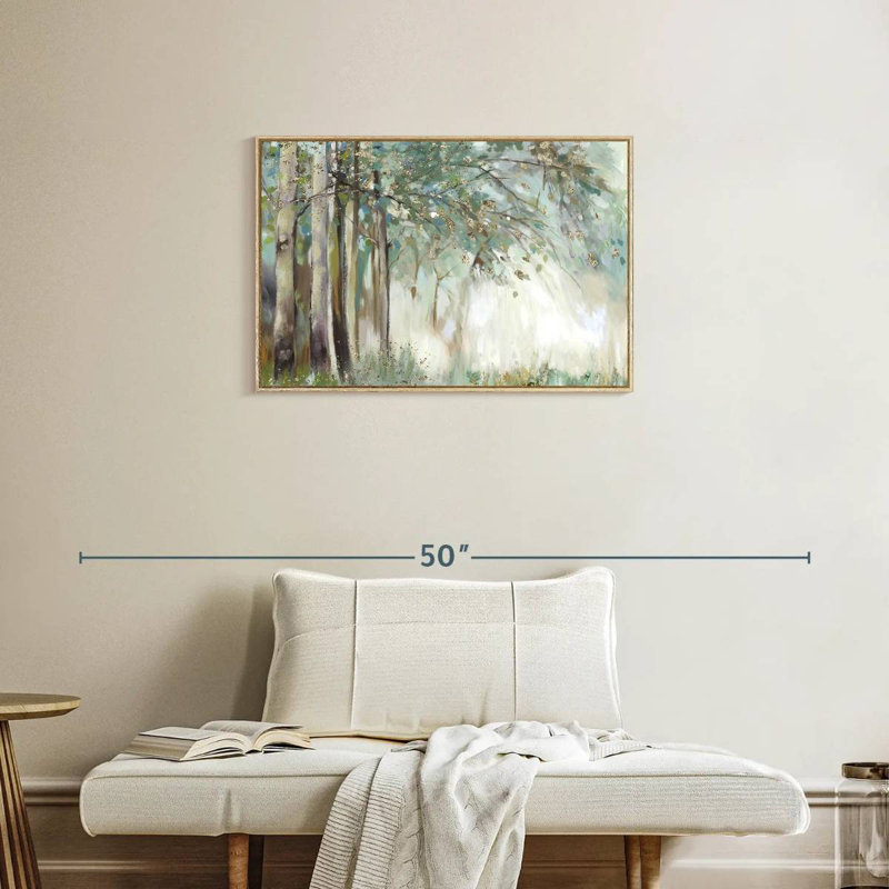 Feuilles d'argent, Cadre flottant en bois naturel, 31 po x 21 po