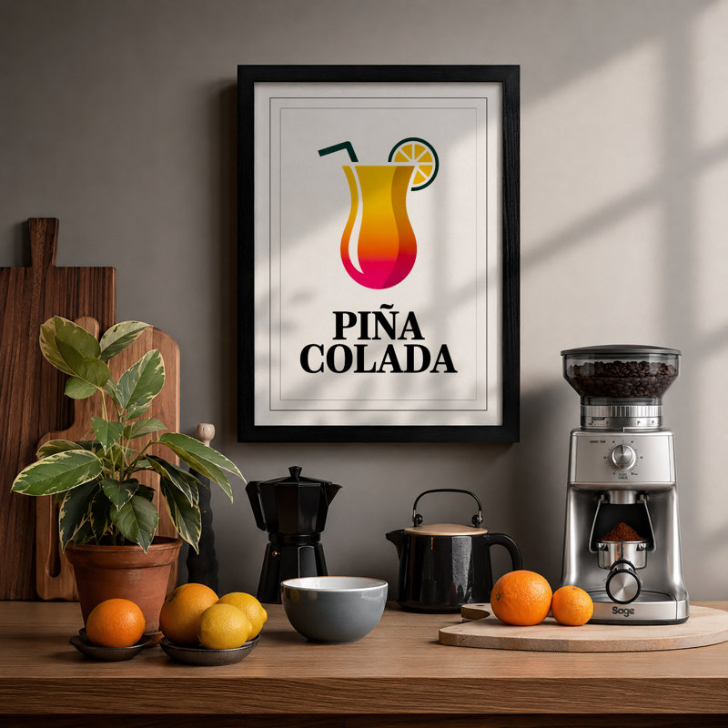 Piña Colada Typography - Print, Black, A4 - 29.7 x 21.0 cm