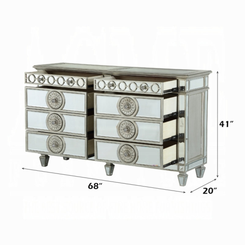 Commode double 8 tiroirs avec miroir Jeyes