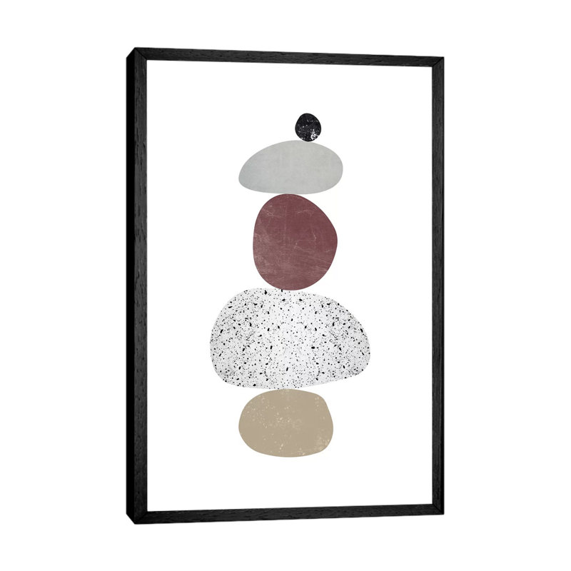Pebbles VI by Nouveau Prints - Print on Canvas, Black Framed, 152.4cm H x 101.6cm W x 3.81cm D