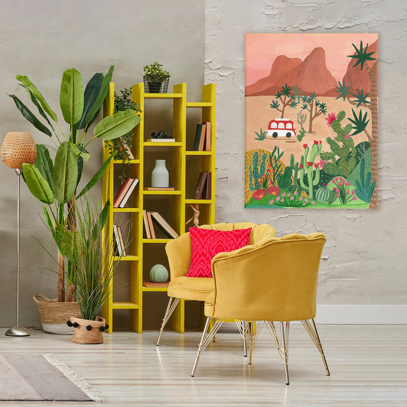 Désert campeur et toile de cactus, conception par Nabeela Rumi, H 48 po x l 36 po