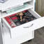 Unité de rangement mobile blanche avec tiroir et armoire pour bureau, espace, se range sous une armoire de bureau, offre beaucoup d'espace, bureau