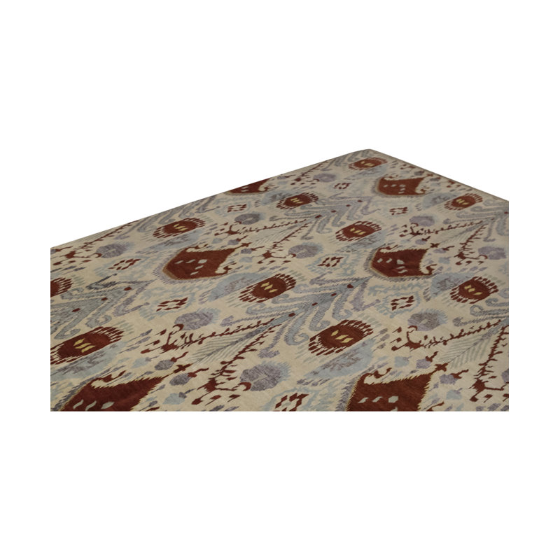 Hand-Knotted High-Quality Ivory Area Rug