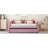 Contemporary Pink Twin Daybed With Ergonomic For A Calm And Relaxing Trundle Option Upholstered Back Comfort Functional Bed-1167003184