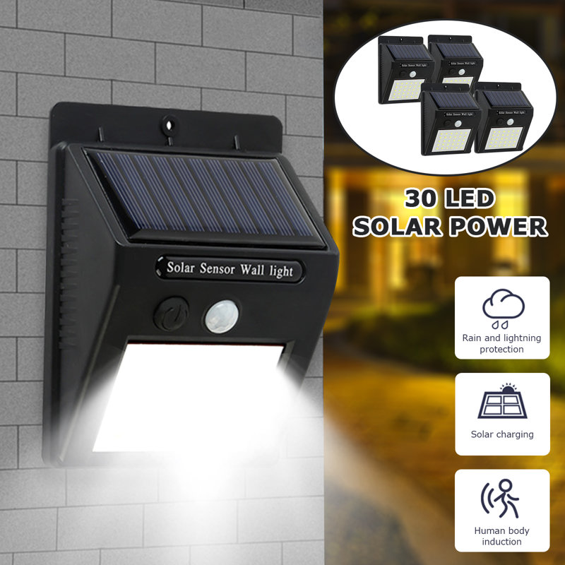 Outdoor 30LED Solar Power Motion Sensor Lights Waterproof Security Flood Light with Motion Sensor