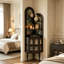 Armoire d'appoint moderne en bois massif noir-1133534394