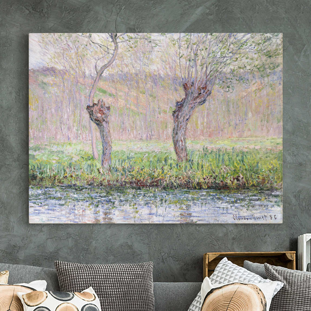 Leinwandbild Spring, Willow Trees von Claude Monet