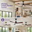 Ventilateur de plafond à intensité variable en bois 52 po avec lumières et télécommande CC 3CCT-532255534