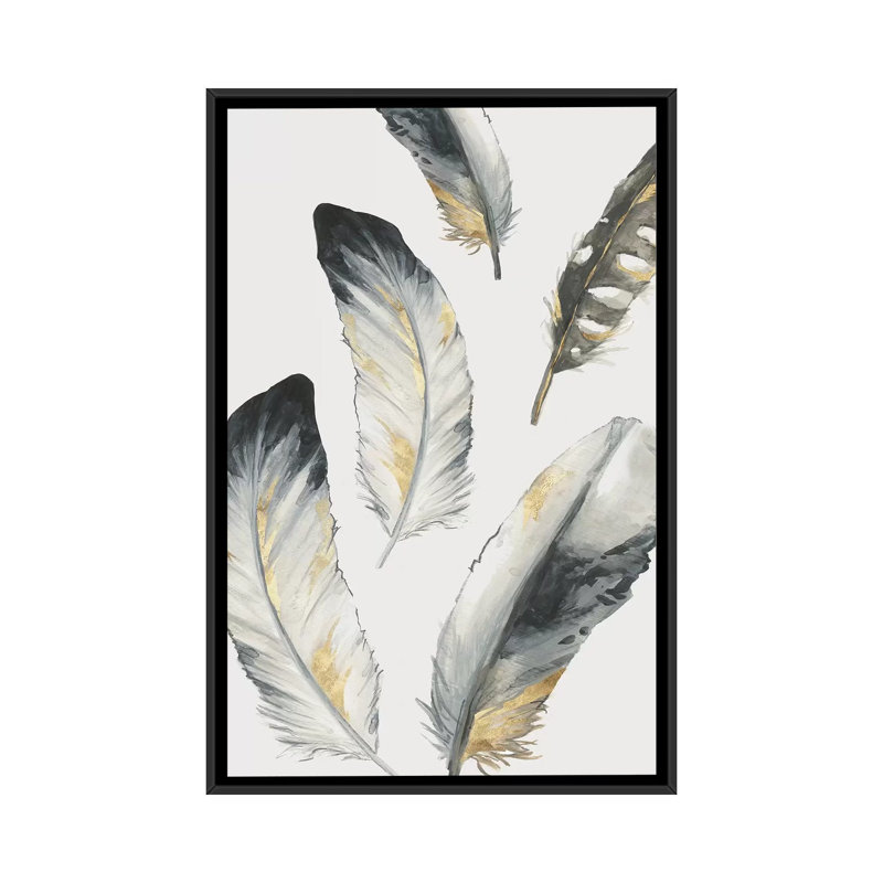 «Touch of Gold II», impression sur toile, H 26 po x l 18 po x P 1,5 po, Toile avec cadre noir, Pas de tapis