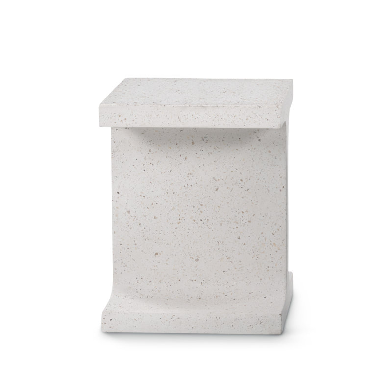 Justin End Table, Ivory Terrazzo