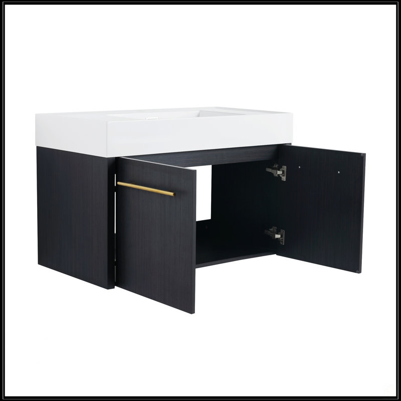 36 Inch Wall-Mounted Bathroom Vanity With Sink, 36"