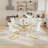 Lyne 6 - Person Glass Top Pedestal Dining Set-985355883