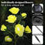 Paquet de 2 lumières solaires roses pour l'extérieur avec 14 fleurs roses, éclairage solaire pour la cour-125431405