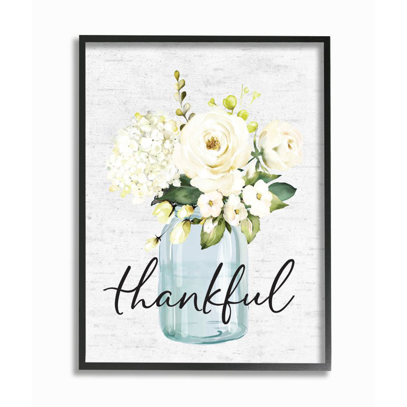 «Simple Thankful Expression», impression d'art graphique, Giclée encadrée noir minuit, H 30 po x l 24 po x P 1,5 po