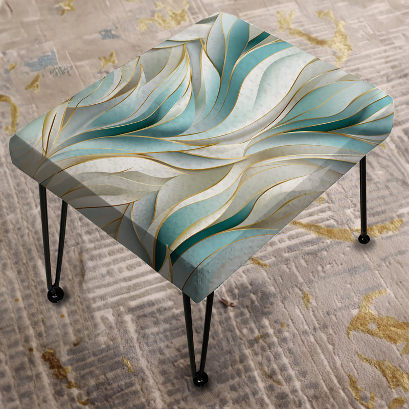 Green And White Sparkling Dazzle Glamour I - Glam Rectangle Ottoman