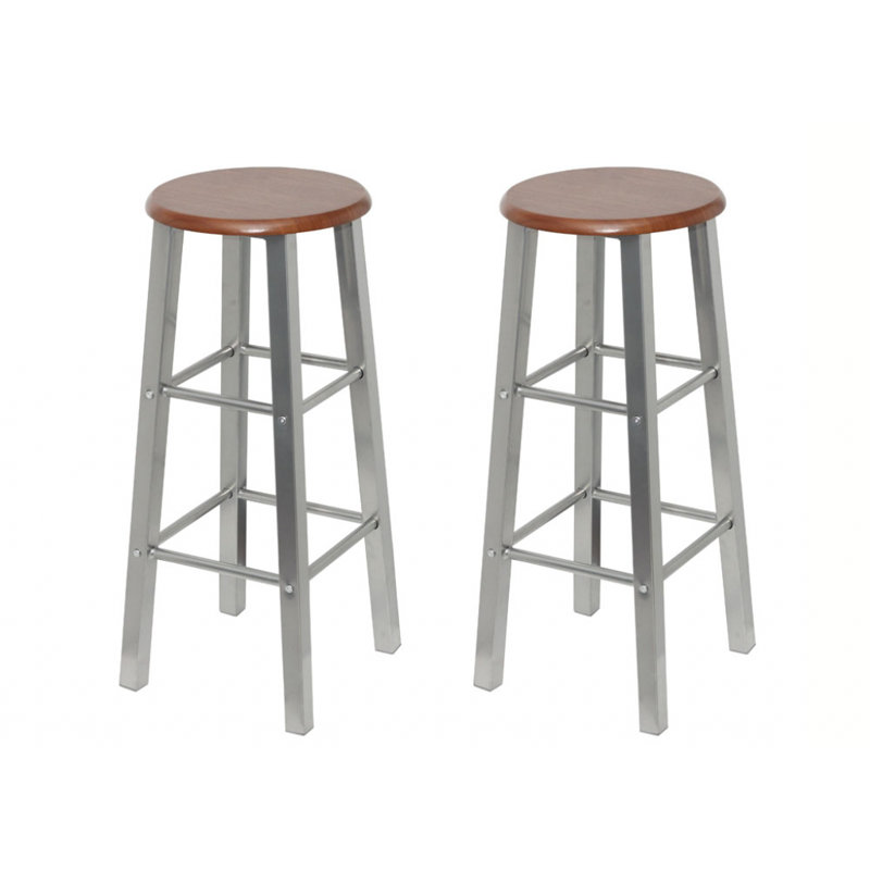 Gunning Counter Stool with Metal Frame, Brown