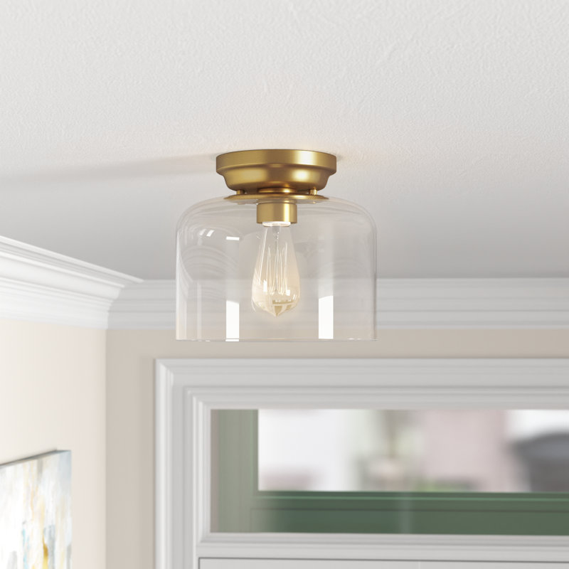 Robeson Glass Flush Mount, Brass