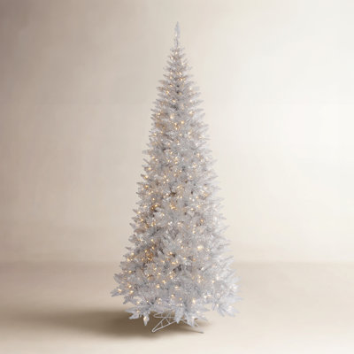 Silver Pre-Lit Fir Christmas Tree