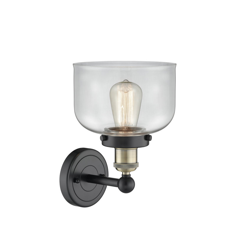 Cetronia Armed Sconce, Clear, Black Antique Brass
