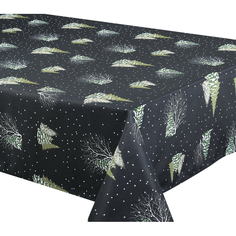 Nappe Snowy Christmas, L 94 po x l 58 po, Noir, noir, noir, noir