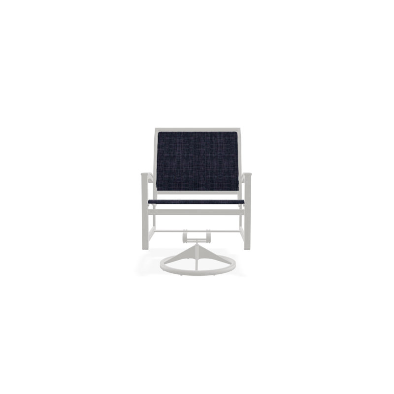 Chaise berçante pivotante à hauteur en aluminium avec accoudoirs en polymère de qualité marine Bazza, Bleu marine Moments