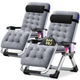 2 Pack Zero Gravity Chair, Padded Adjustable Reclining Lounge Chair with Cup Holder,Supports 440lbs