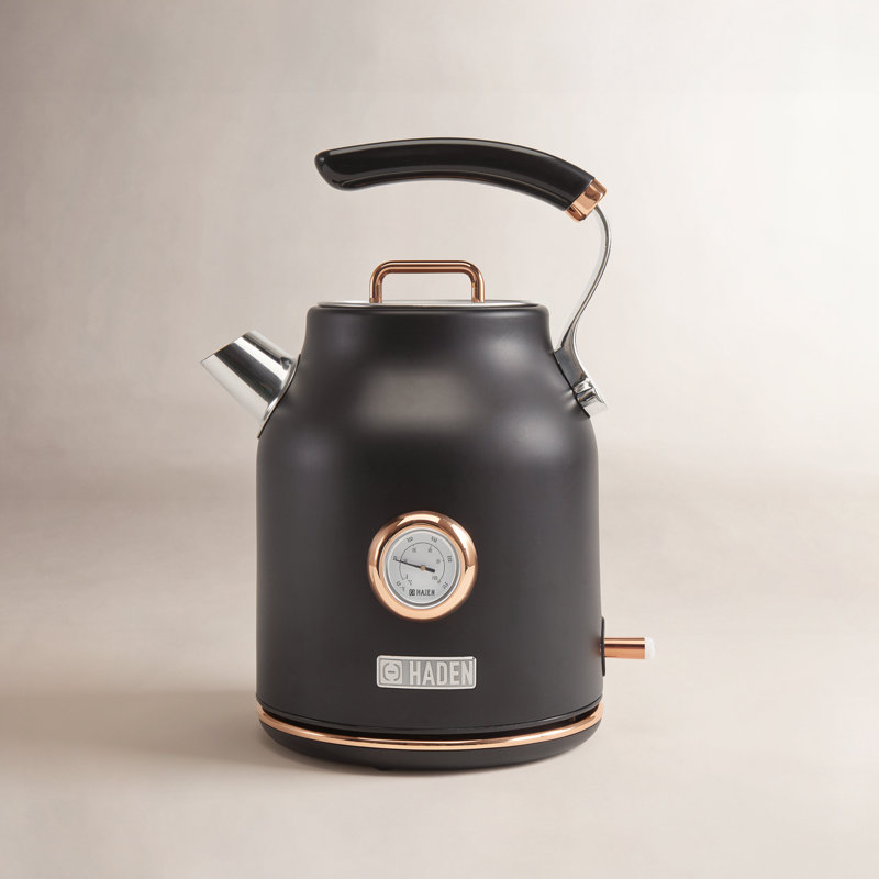 Haden Dorset Stainless Steel Electric Kettle, Black/Copper