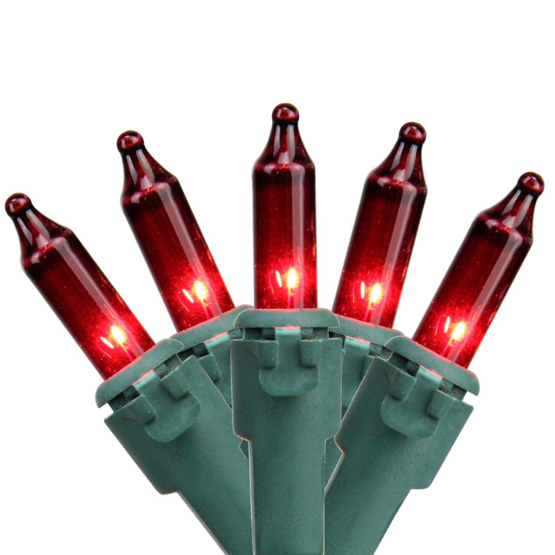 50-Count Mini Christmas Light Set 10ft Wire, Red/Green